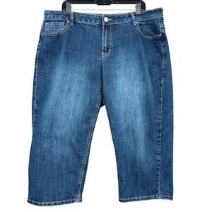 Avenue Denim Capri Jeans Women 18 Cotton Polyester‎ Spandex Blue